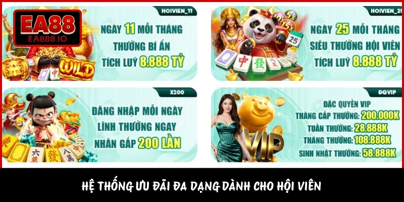 Hệ thống ưu đãi đa dạng dành cho hội viên 