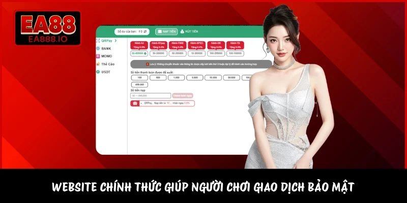 Website chính thức giúp người chơi giao dịch bảo mật 